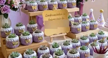Mini Cachepô de Crochê