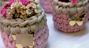 Mini Cachepô de Crochê