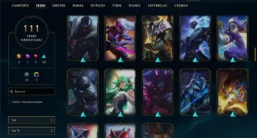 Conta ouro 4 com TODOS os champs e 111 Skins + 7 Vitoriosas