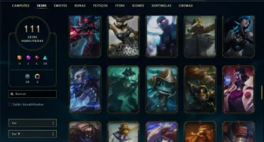 Conta ouro 4 com TODOS os champs e 111 Skins + 7 Vitoriosas