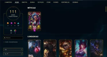 Conta ouro 4 com TODOS os champs e 111 Skins + 7 Vitoriosas