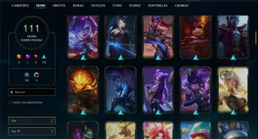 Conta ouro 4 com TODOS os champs e 111 Skins + 7 Vitoriosas