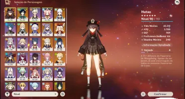 Conta Genshin ,Hutao 5k atak ,12 personagens 5* , 5 armas 5*