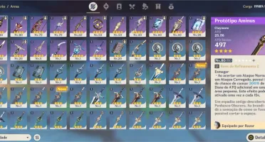 CONTA AR 43 KEQING E RAZOR NO MÁXIMO/QIQI/FISCHL/ E MAIS
