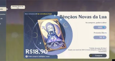 CONTA GENSHIN RANK 29 COM 9 PERSONAGENS 4* + BENÇÃO + PASSE