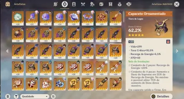 Conta genshin ar 58 Diluc c6 + 2 cortadoras