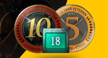 CONTA STEAM 18 ANOS COM MEDALHAS 10 E 5 ANOS DE SERVIÇO