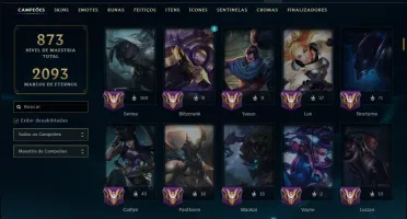 Prata 2 com TODOS os Champs e 257 Skins ( JG / SUP / MID )