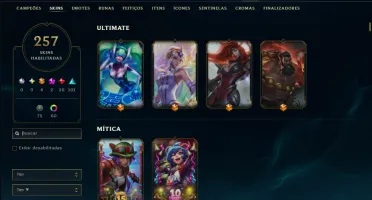 Prata 2 com TODOS os Champs e 257 Skins ( JG / SUP / MID )