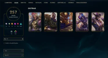 Prata 2 com TODOS os Champs e 257 Skins ( JG / SUP / MID )