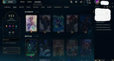 Conta League of Legends - Gold 4 (151 Skins)