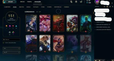 Conta League of Legends - Gold 4 (151 Skins)