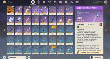 AR34/ 5* ITTO COM CHIFRES VERMELHOS (ARMA 5) E KEQING