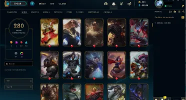 Conta LoL D1 (Borda Mestre) S6 Unranked S11 280 skins