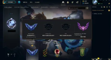 Conta LoL D1 (Borda Mestre) S6 Unranked S11 280 skins