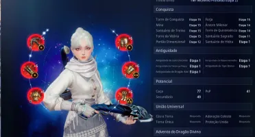 Arqueira Lvl 104 | 185K Poder | 2 Pets Lendários | 19 Épicos