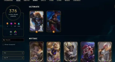 Conta League of Legends 376 Skins