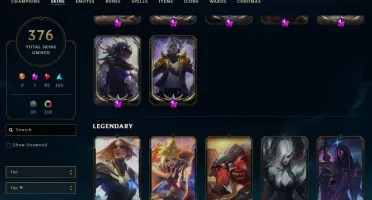 Conta League of Legends 376 Skins