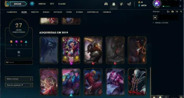 Conta lol lvl 56 Platina 4 (smurf) 49 champs, 27 skins