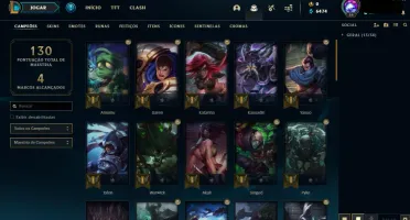 Conta lol lvl 56 Platina 4 (smurf) 49 champs, 27 skins