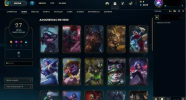Conta lol lvl 56 Platina 4 (smurf) 49 champs, 27 skins