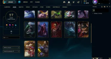 Conta lol lvl 56 Platina 4 (smurf) 49 champs, 27 skins