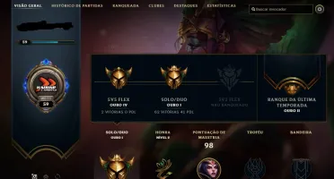 Conta De LoL LV59 OURO 1 MMR BOM