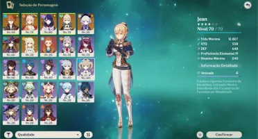AR46 Yoimiya Baal Childe Mona Qiqi e Jean+Tumulo e E. Áspera