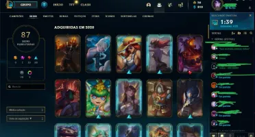 Conta Lol Platina Varias skins MMR Bom, todas inf da conta