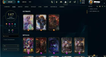 Conta com varias chromas e varias skins valiosas