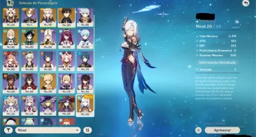 conta genshin impact ar 55 zhongli, albedo, venti e mais