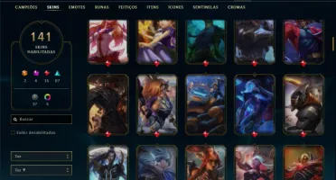 Conta Unranked com 120 Champs e 141 Skins ( MAIN ADC )