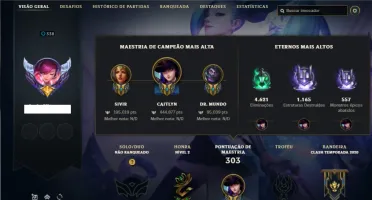 Conta Unranked com 120 Champs e 141 Skins ( MAIN ADC )