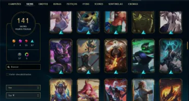 Conta Unranked com 120 Champs e 141 Skins ( MAIN ADC )