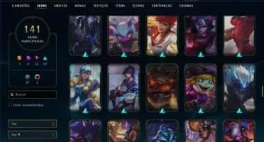 Conta Unranked com 120 Champs e 141 Skins ( MAIN ADC )
