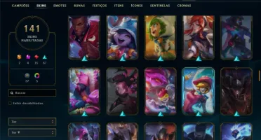 Conta Unranked com 120 Champs e 141 Skins ( MAIN ADC )