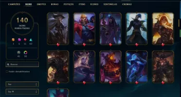 Conta ouro 4 MAIN ADC com 140 skins e 135 champs