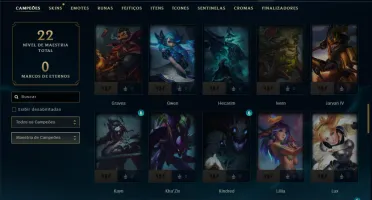 Ouro 2 com 75 Champs e 5 Skins