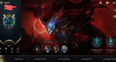 CONTA LOL WILD RIFT PLATINA 5 SKINS + 500 WC