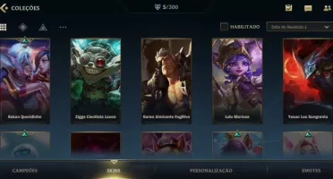 CONTA LOL WILD RIFT PLATINA 5 SKINS + 500 WC