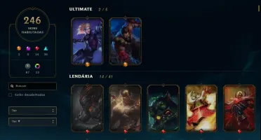 Conta LoL - Platina - Todos os Champions + 246 Skins