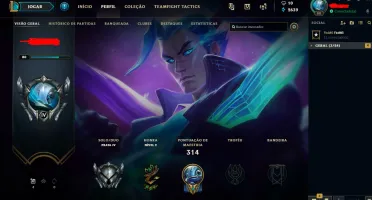 conta lol prata com skin exclusiva e quase todos os champs