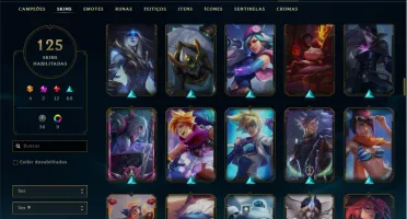 Conta prata 4 com 125 skins e 74 champs