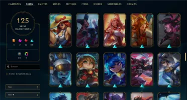 Conta prata 4 com 125 skins e 74 champs