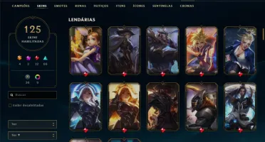 Conta prata 4 com 125 skins e 74 champs