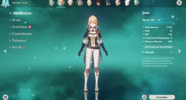 Conta genshin impact AR-07 Ganyu Kazuha Jean