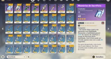 Conta genshin impact AR-07 Ganyu Kazuha Jean
