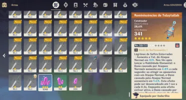 Conta Genshin 6 5*(Contando Com Traveller)+22 São 4*