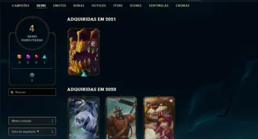 Conta platina 1 ( 75 PDL ) com 4 skins e 22 champs
