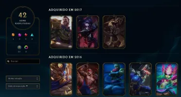 CONTA OURO 1 - 122 CAMPEÕES - 42 SKINS